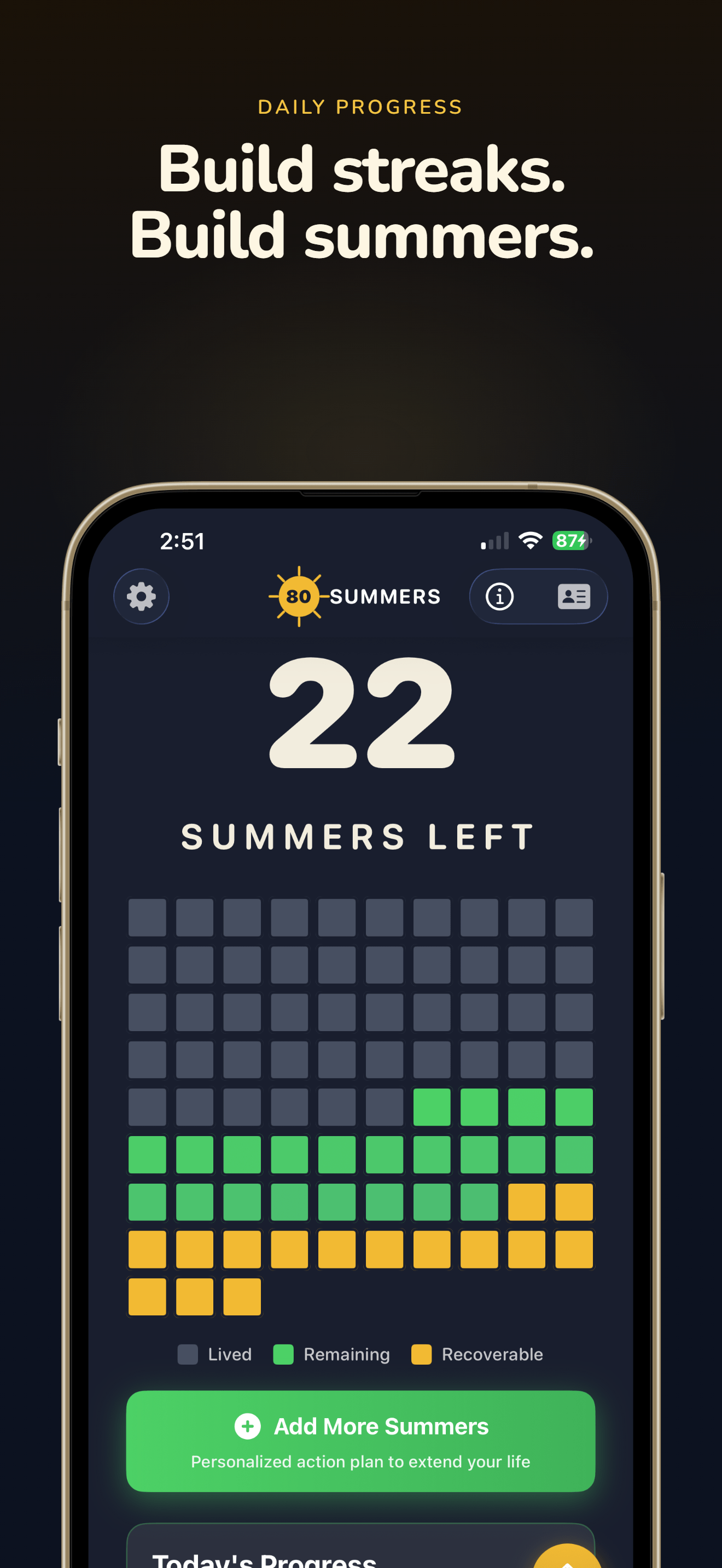 Daily streaks and progress